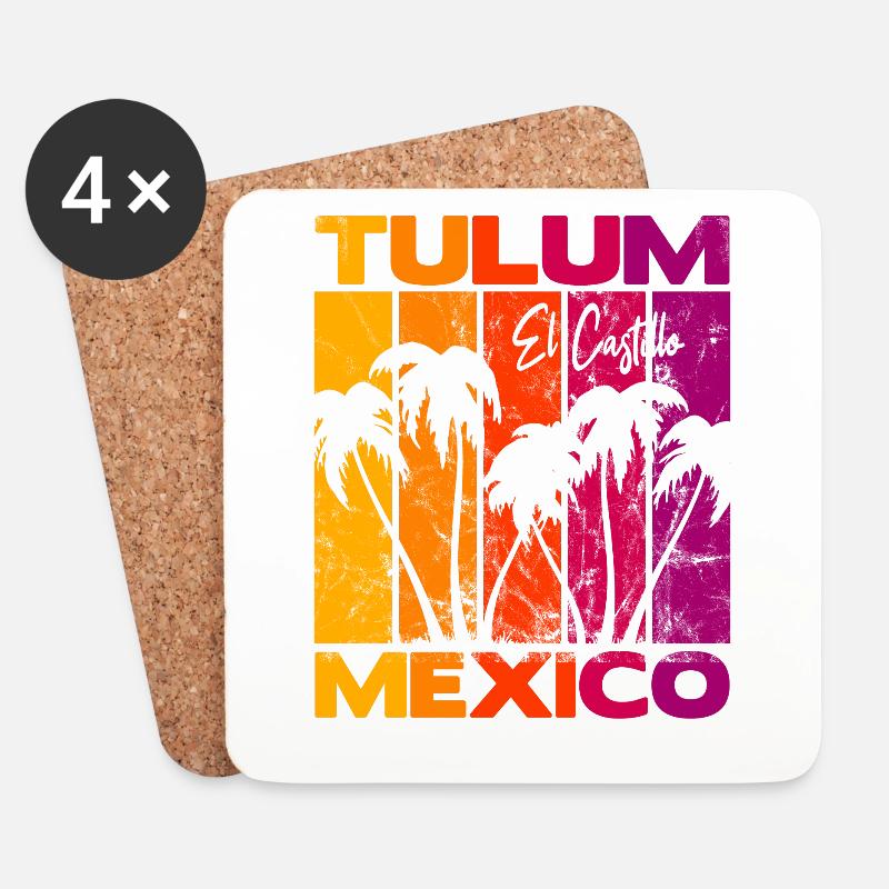 Tulum El Castillo Mexico - Untersetzer (4er-Set) - Weiß