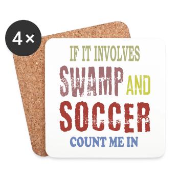 Soccer des marais - Dessous de verre (lot de 4) - blanc - Devant