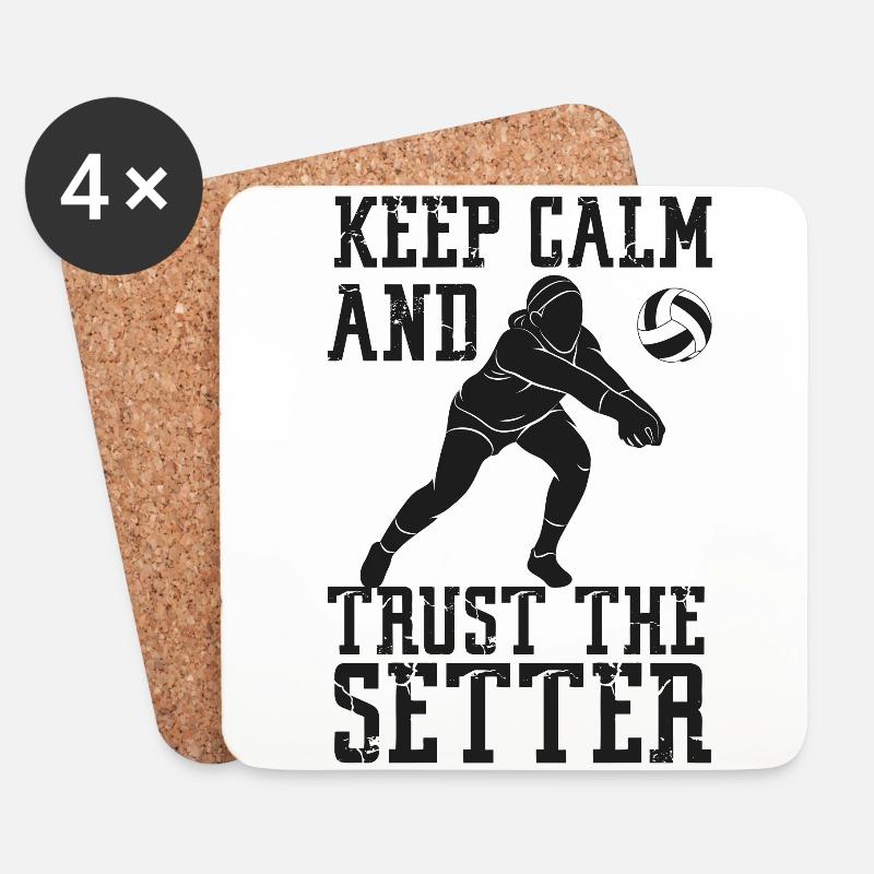 Volleyball Player Team Keep Calm - Untersetzer (4er-Set) - Weiß