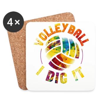 Volleyball Player Team Tie Dye - Coasters (set of 4) - white - Front
