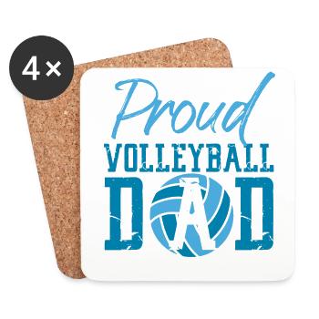 Volleyball Player Team Dad Father - Coasters (set of 4) - white - Front