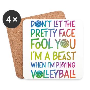 Volleyball Player Team Girl - Untersetzer (4er-Set) - Weiß - Vorne