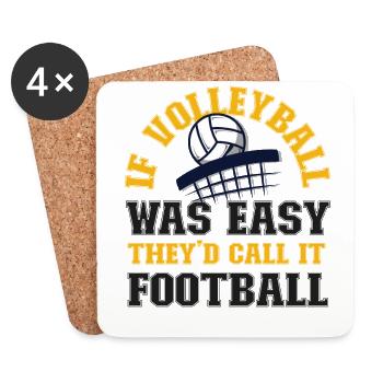 Volleyball Player Team Football If - Untersetzer (4er-Set) - Weiß - Vorne
