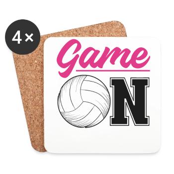 Volleyball Player Team Game On - Coasters (set of 4) - white - Front