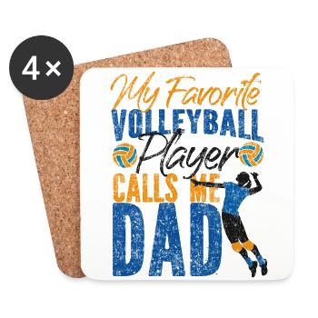 Volleyball Player Team Dad Father - Coasters (set of 4) - white - Front