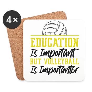 Volleyball Player Team Education - Untersetzer (4er-Set) - Weiß - Vorne