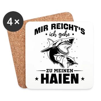 Haifisch Weiße Hai I Mir Reicht's Ich Gehe Zu - Untersetzer (4er-Set) - Weiß - Vorne