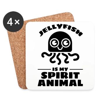 Jellyfish ist mein Geist Animal Qualle - Untersetzer (4er-Set) - Weiß - Vorne