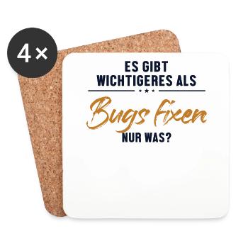 Wichtigeres als Bugs Fixen Developer Coder - Untersetzer (4er-Set) - Weiß - Vorne