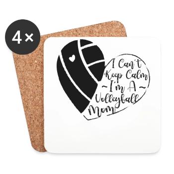 Joueuse de volleyball Équipe Maman Mère - Dessous de verre (lot de 4) - blanc - Devant