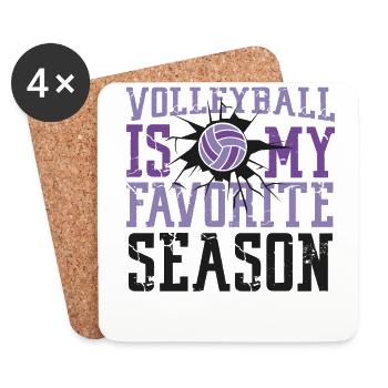 Joueur de volleyball Équipe volleyball - Dessous de verre (lot de 4) - blanc - Devant
