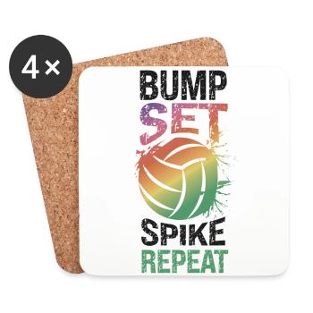 Volleyball Player Team Bump Set - Coasters (set of 4) - white - Front
