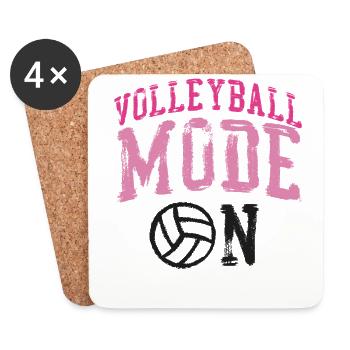 Joueur de volleyball Équipe volleyball - Dessous de verre (lot de 4) - blanc - Devant