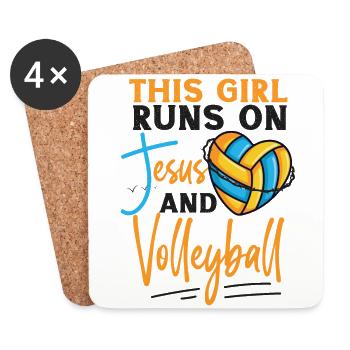 Volleyball Player Team This Girl - Coasters (set of 4) - white - Front