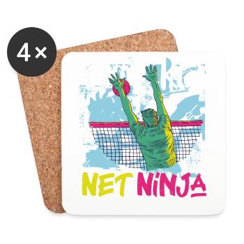 Volleyball Player Team Ninja 80s - Untersetzer (4er-Set) - Weiß - Vorne