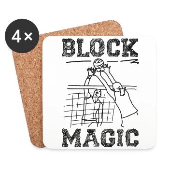 Volleyball Player Team Block Magic - Untersetzer (4er-Set) - Weiß - Vorne