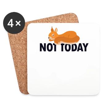 Not Today Fox Eastern Gray Japanese Squirrel - Coasters (set of 4) - white - Front
