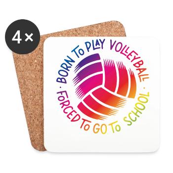 Équipe de volley-ball née de - Dessous de verre (lot de 4) - blanc - Devant