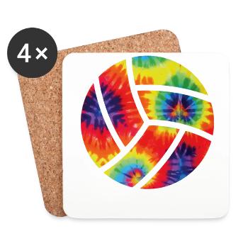 Volleyball Player Team Tie Dye - Coasters (set of 4) - white - Front