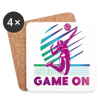 Volleyball Player Team Retro 80s - Coasters (set of 4) - white - Front