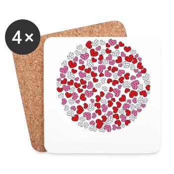 Volleyball Player Team Valentines - Untersetzer (4er-Set) - Weiß - Vorne