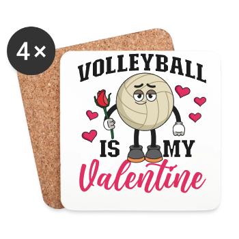 Volleyball Player Team Valentines - Untersetzer (4er-Set) - Weiß - Vorne