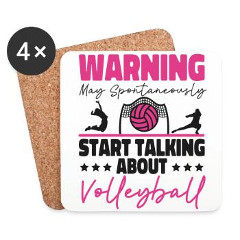 Volleyball Player Team Warning May - Coasters (set of 4) - white - Front