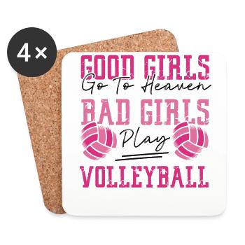 Volleyball Player Team Good Girls - Coasters (set of 4) - white - Front