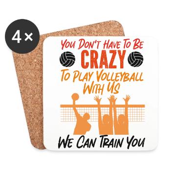 Équipe de joueurs de volleyball que vous n’avez pas - Dessous de verre (lot de 4) - blanc - Devant