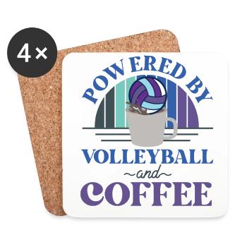 Café de l’équipe de volley-ball - Dessous de verre (lot de 4) - blanc - Devant