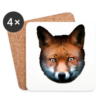Fuchs Rotfuchs Tierisch Tiermotiv Kinder - Untersetzer (4er-Set) - Weiß - Vorne