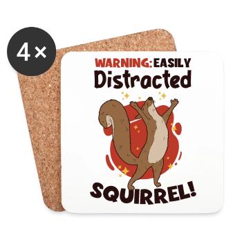 Easily Distracted Squirrel Fuchshörnchen - Untersetzer (4er-Set) - Weiß - Vorne