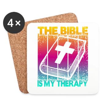 The Bible Is My Therapy - Coasters (set of 4) - white - Front