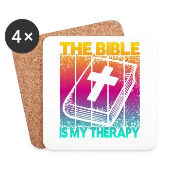 The Bible Is My Therapy - Coasters (set of 4) - white - Front