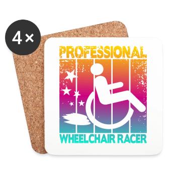 Professional Wheelchair Racer - Coasters (set of 4) - white - Front