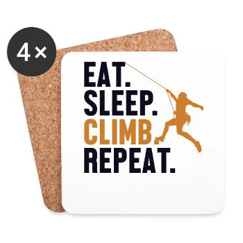Eat Sleep Climb Repeat Alpinklettern - Untersetzer (4er-Set) - Weiß - Vorne