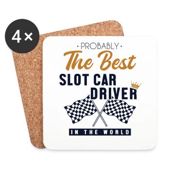 Best Slot Car Driver World Car Drag Racing Slot - Coasters (set of 4) - white - Front
