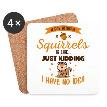 A Day Without Squirrels Is Like Fox Eastern Gray - Coasters (set of 4) - white - Front
