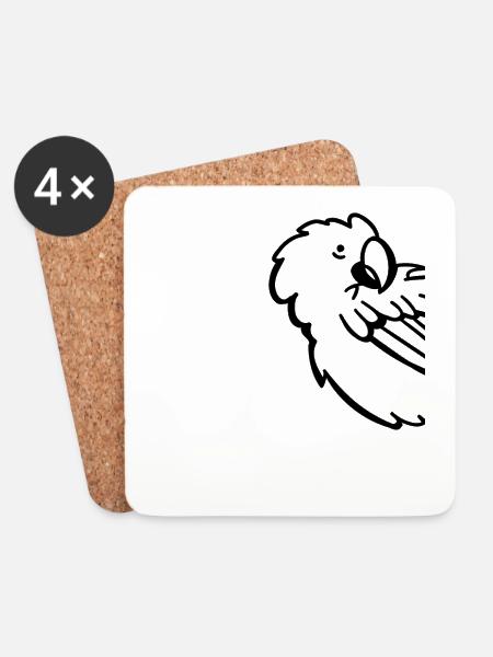 Papageienvogel Papagei Wellensittich Vogel - Untersetzer (4er-Set) - Weiß