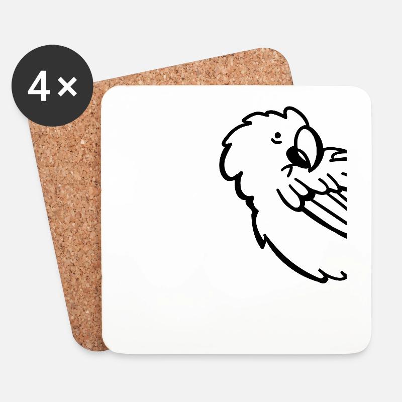 Papageienvogel Papagei Wellensittich Vogel - Untersetzer (4er-Set) - Weiß