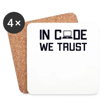In Code We Trust Softwareingenieur Developer - Untersetzer (4er-Set) - Weiß - Vorne