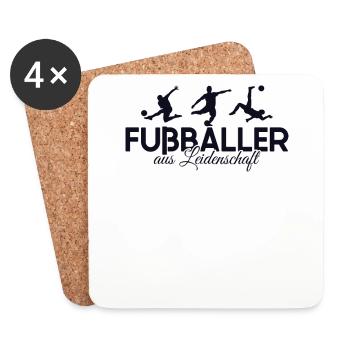 Fußballer aus Leidenschaft Fußballprofi - Untersetzer (4er-Set) - Weiß - Vorne