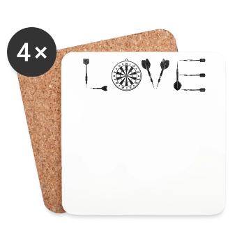 Darts LOVE Dartspiel Dartspiel Dartspiele - Untersetzer (4er-Set) - Weiß - Vorne