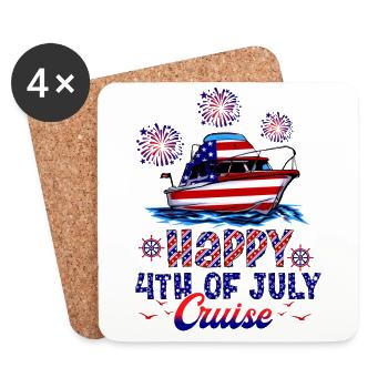 Happy 4th of July Cruise - Coasters (set of 4) - white - Front