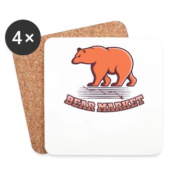 Bear Market Marché des actions Trader Bourse - Dessous de verre (lot de 4) - blanc - Devant