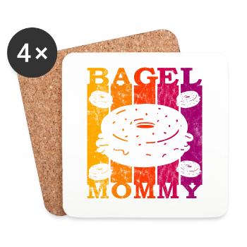 Bagel Mommy - Coasters (set of 4) - white - Front
