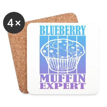Blueberry Muffin Expert - Untersetzer (4er-Set) - Weiß - Vorne