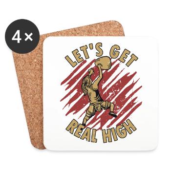 Let's Get Real High Bouldern Sportklettern - Untersetzer (4er-Set) - Weiß - Vorne