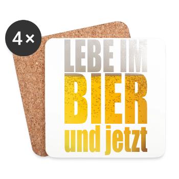 Bier Sprüche Festival Après Ski Party Mallorca - Untersetzer (4er-Set) - Weiß - Vorne
