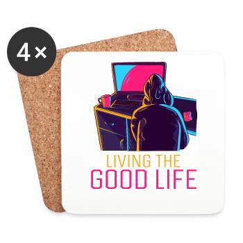 Living The Good Life Softwareingenieur Coder - Untersetzer (4er-Set) - Weiß - Vorne